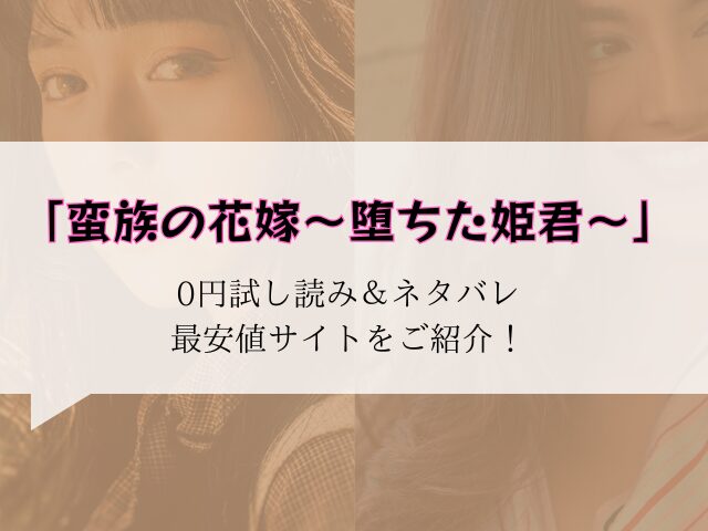 無料【蛮族の花嫁～堕ちた姫君～】試し読みと見どころ！hitomi/rawに無い代わりに300円offで読む方法紹介