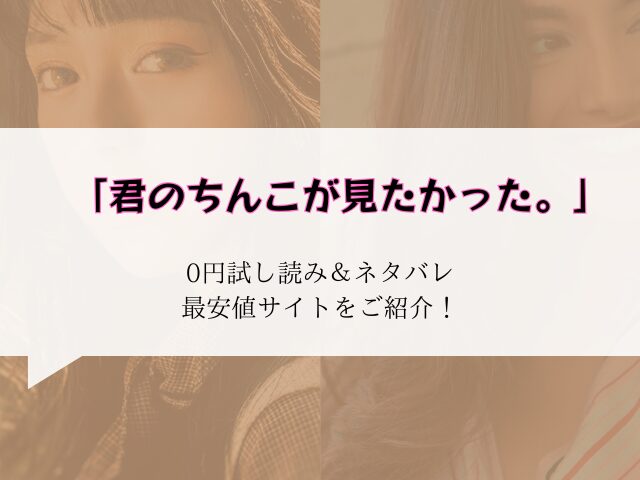 無料で君のちんこが見たかった。raw/hitomiは危険！かわりに40％offで読む方法をご紹介